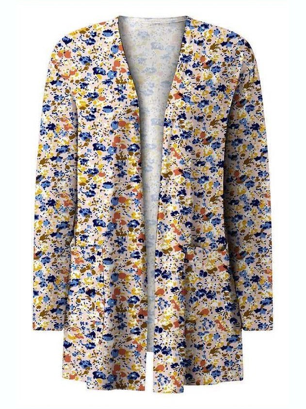 Printed Stylish Outerwear Long Sleeve Cardigan -- 
