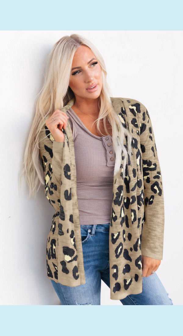 Printed Long Sleeve Cardigan