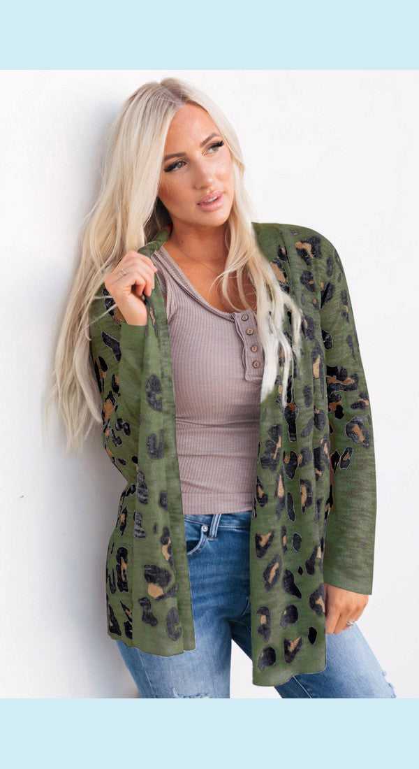 Printed Long Sleeve Cardigan