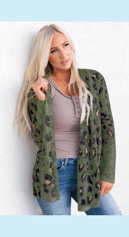 Printed Long Sleeve Cardigan