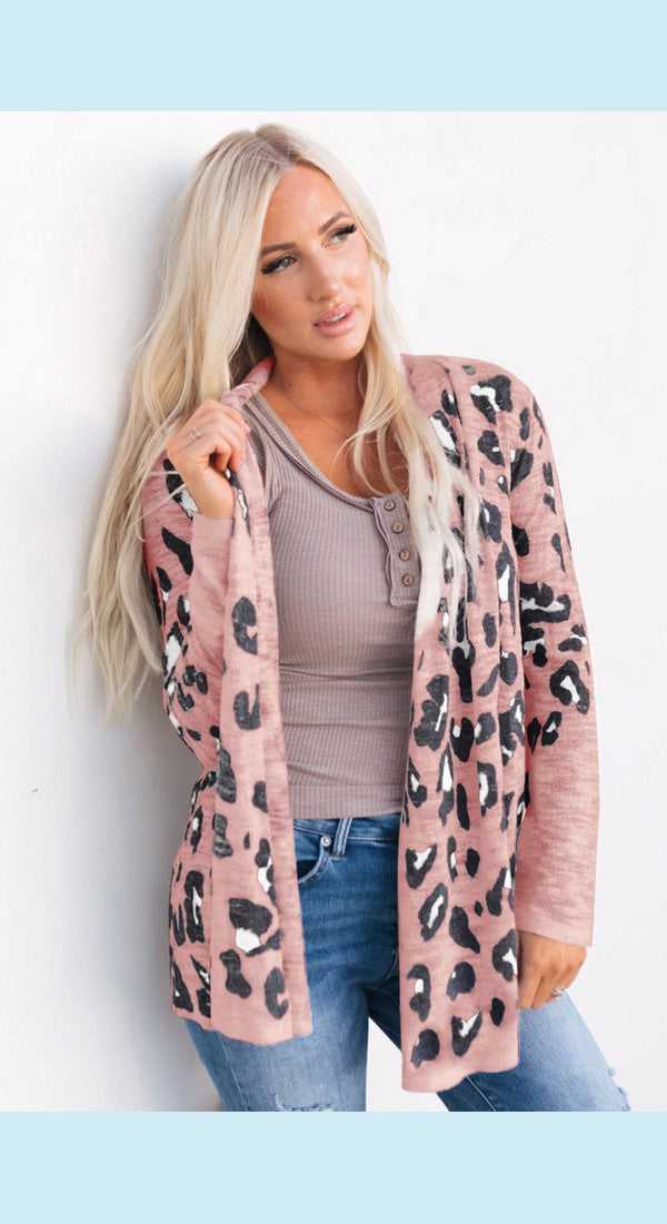 Printed Long Sleeve Cardigan