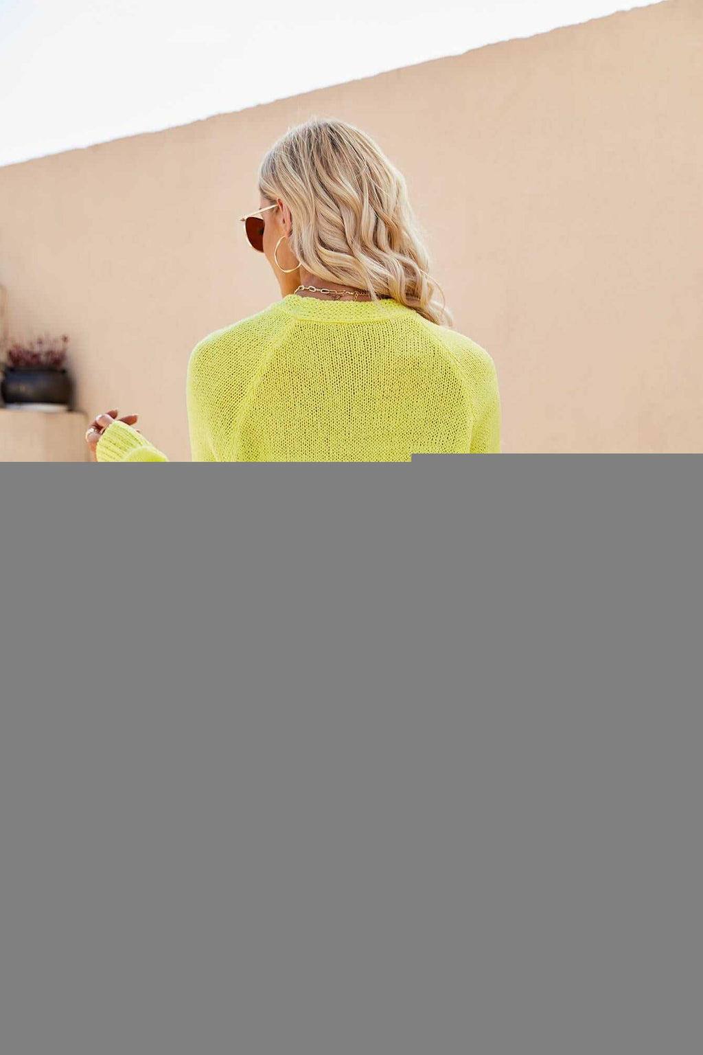 Raglan Sleeve Button Front Cardigan -- 
