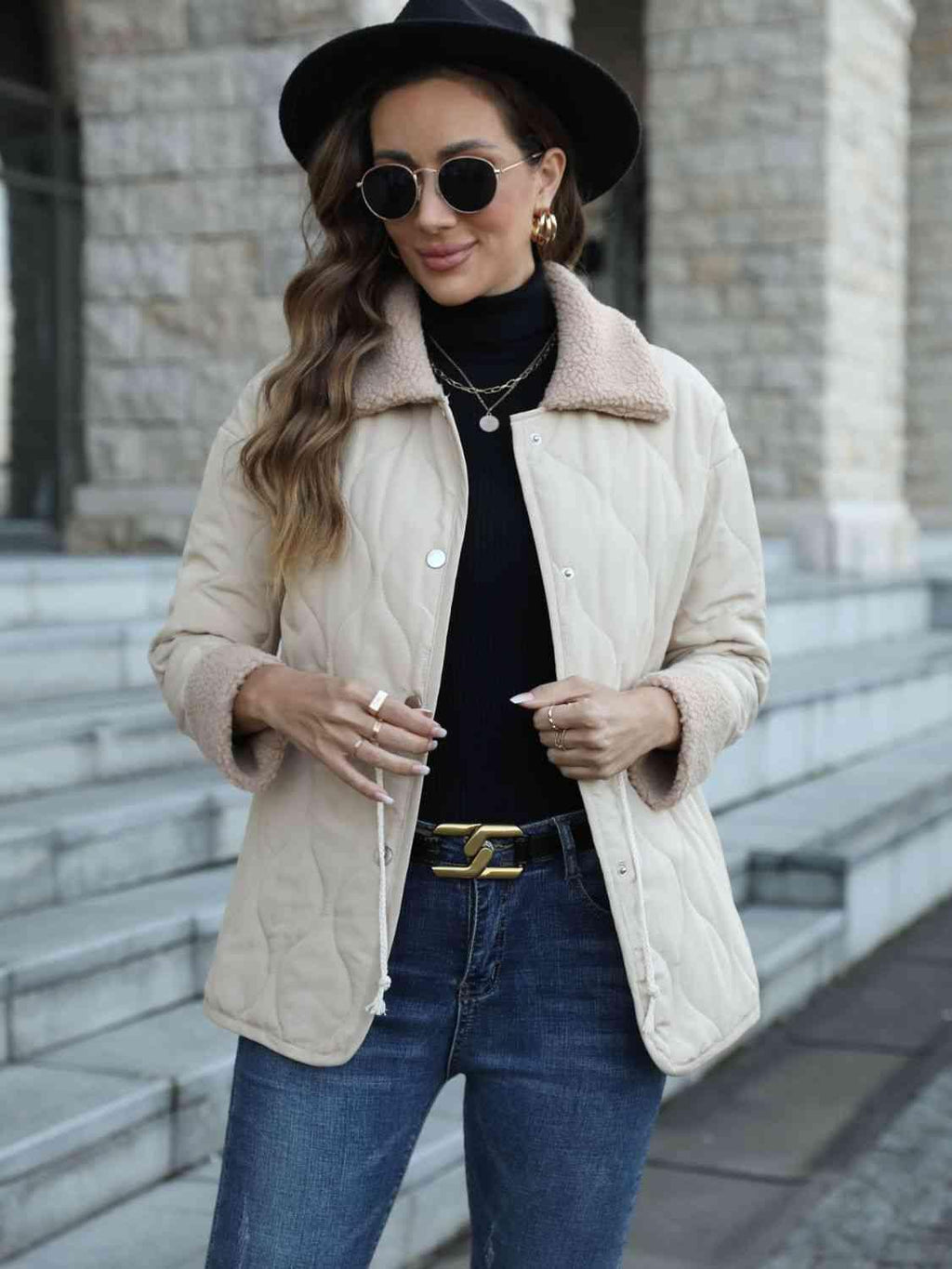 Snap Down Collared Jacket -- 