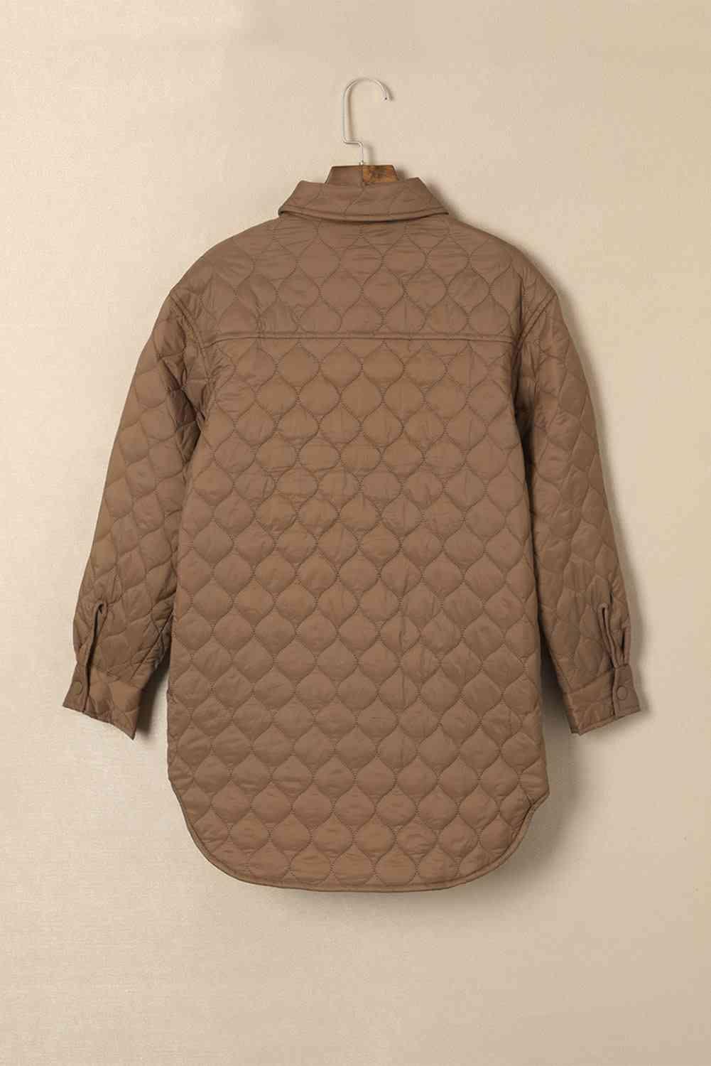 Snap Down Collared Winter Coat -- 