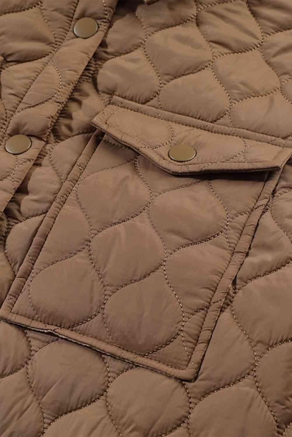 Snap Down Collared Winter Coat -- 