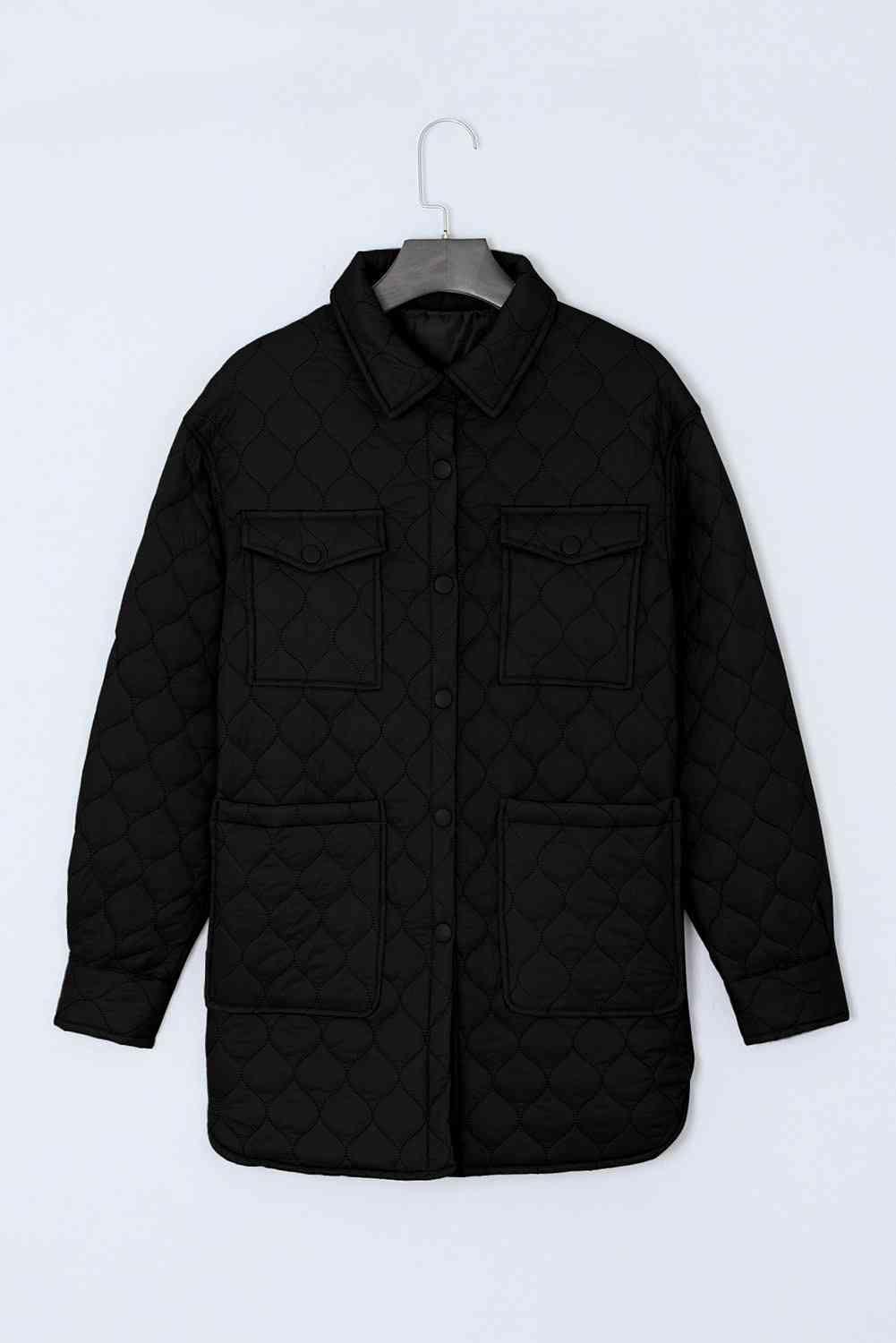 Snap Down Collared Winter Coat -- 