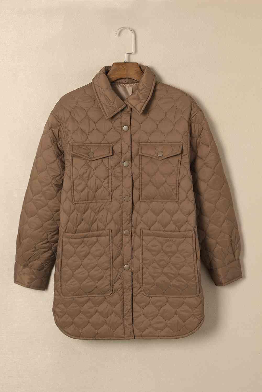 Snap Down Collared Winter Coat -- 