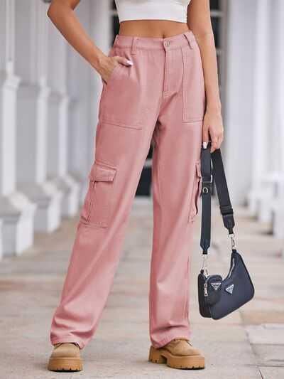 Straight Denim Cargo Pants -- 