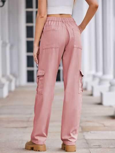 Straight Denim Cargo Pants -- 