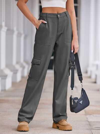 Straight Denim Cargo Pants -- 