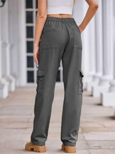 Straight Denim Cargo Pants -- 