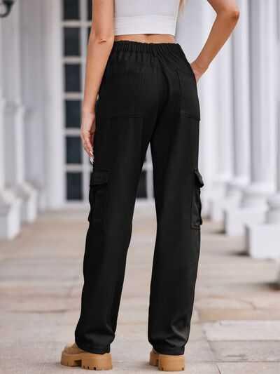 Straight Denim Cargo Pants -- 