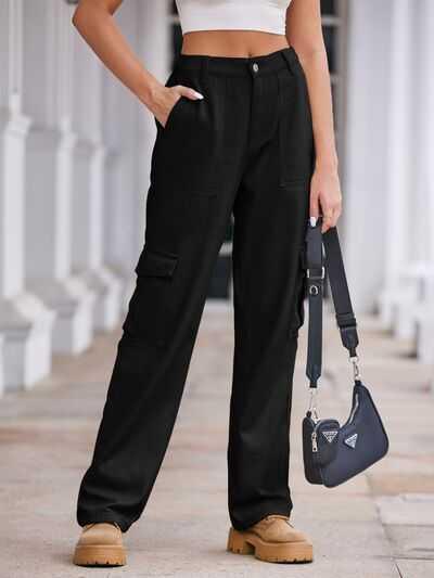 Straight Denim Cargo Pants -- 