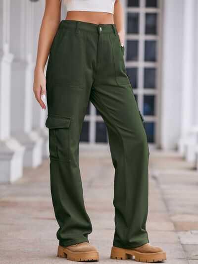 Straight Denim Cargo Pants -- 