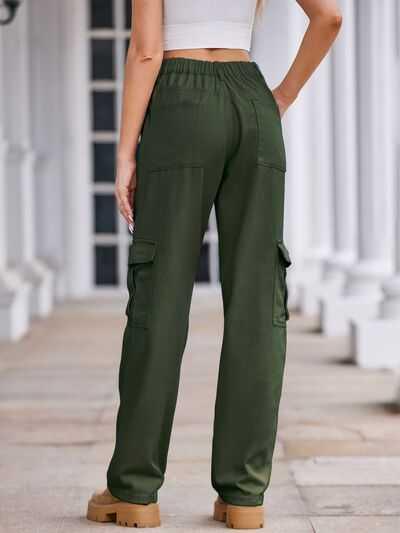 Straight Denim Cargo Pants -- 