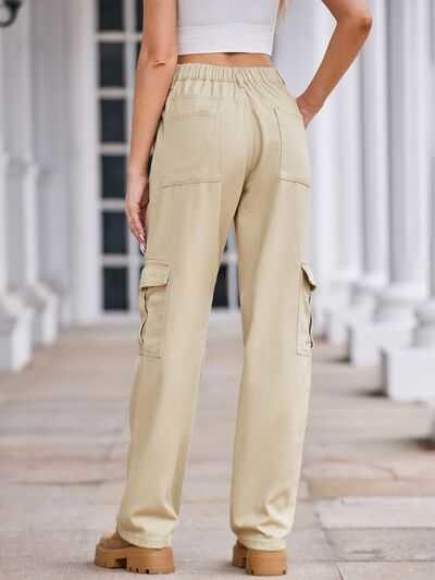 Straight Denim Cargo Pants -- 