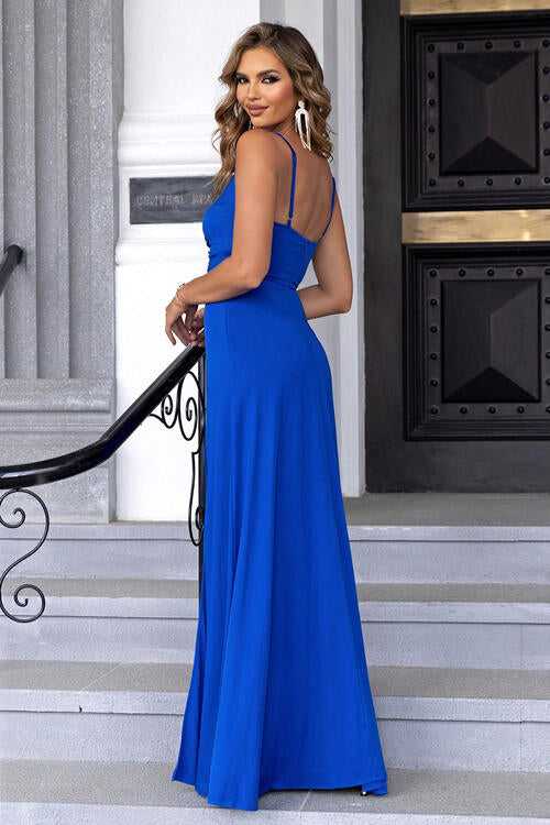 Twisted Slit Plunge Maxi Dress - Maxi Dress from hopeford-streams.myshopify.com