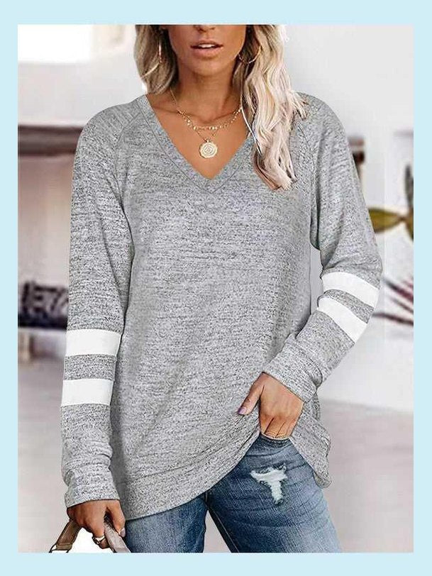 V-Neck Raglan Sleeve T-Shirt -- 