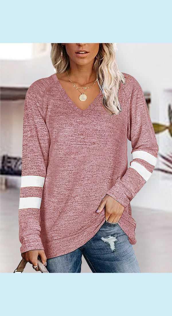 V-Neck Raglan Sleeve T-Shirt -- 
