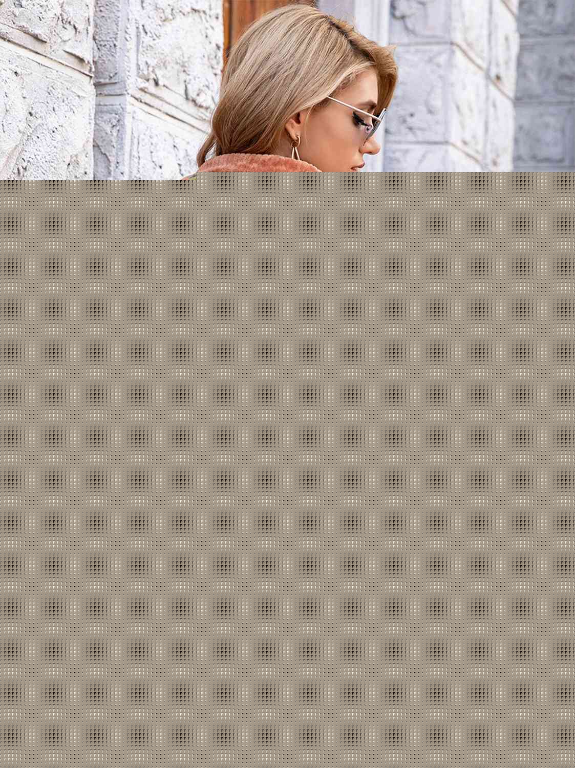 Zip-Up Collared Long Sleeve Jacket with Pockets -- 