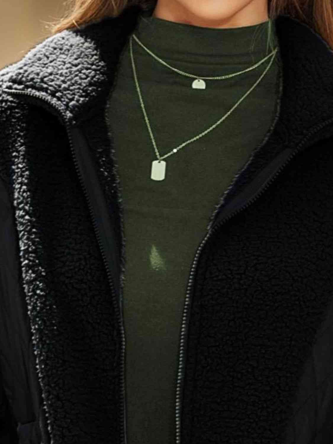 Zip-Up Collared Neck Jacket Shop the Latest Styles Online