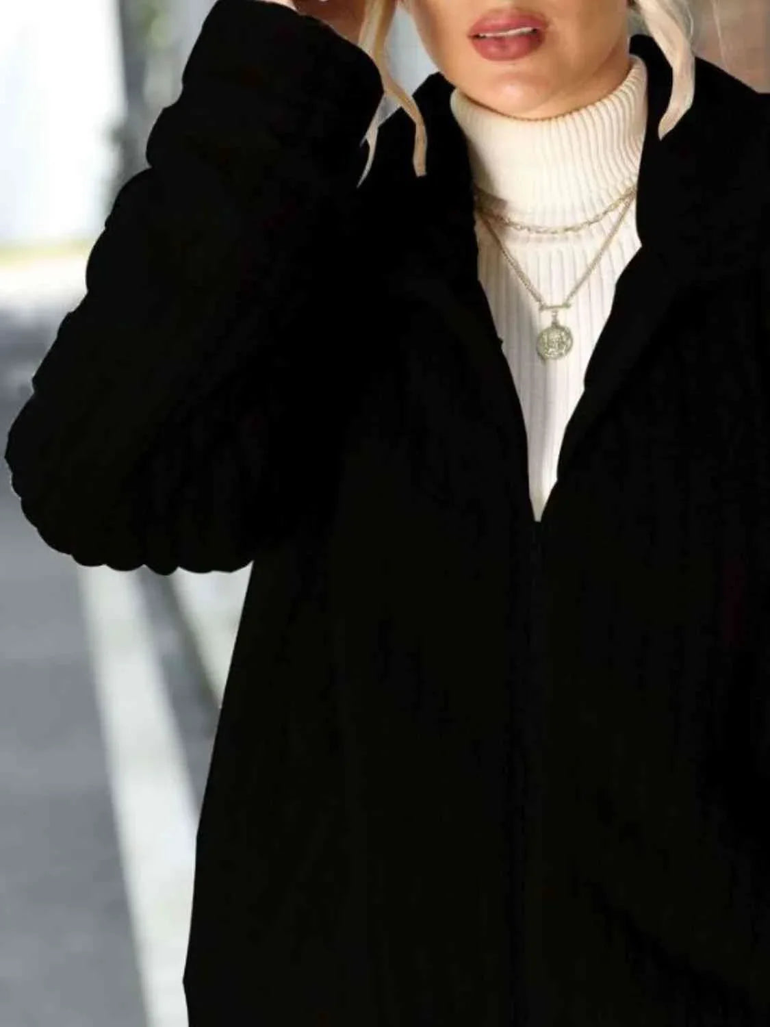 Zip-Up Collared Ribbed Jacket -- 