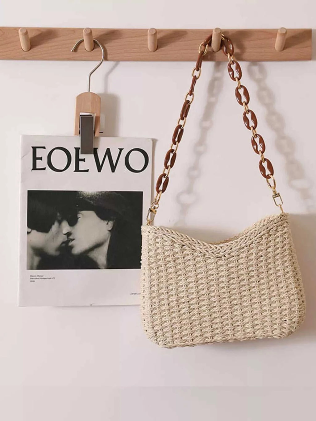 Woven Straw Shoulder Bag