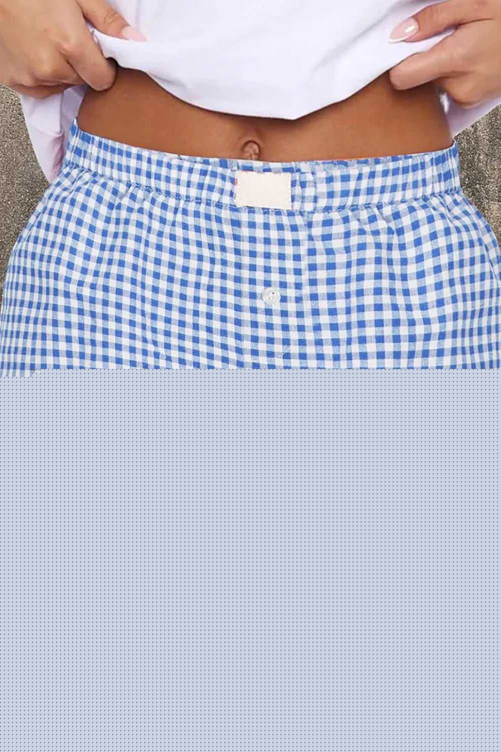Plaid Gingham High Waist Shorts