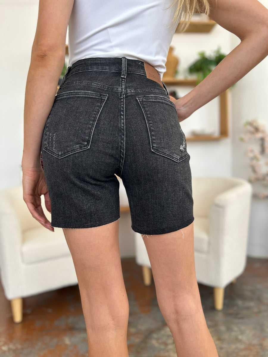 Judy Blue Full Size High Waist Rigid Magic Denim Shorts -- 