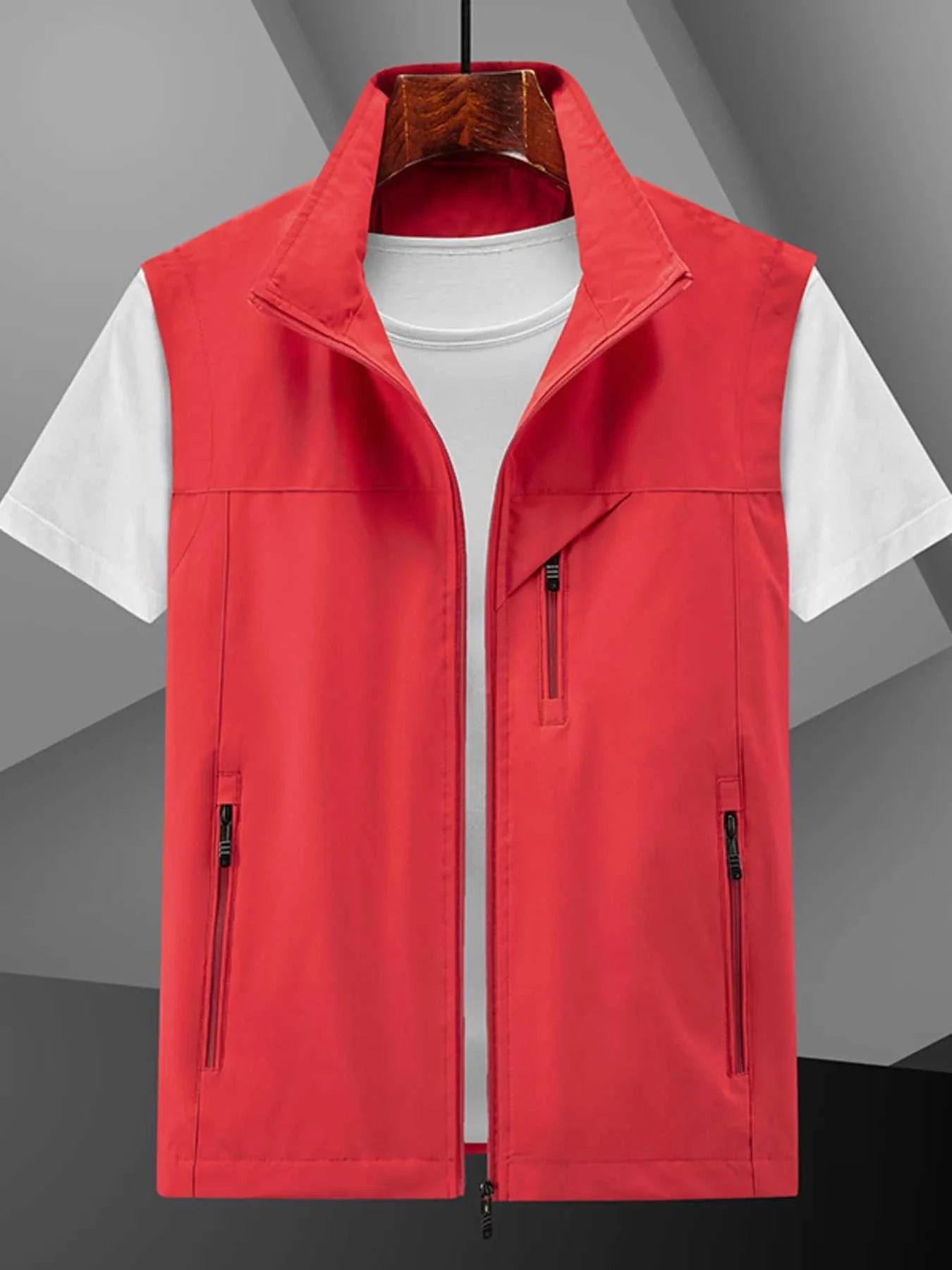 Men's Plus Size Casual Lightweight Zip-Up Vest