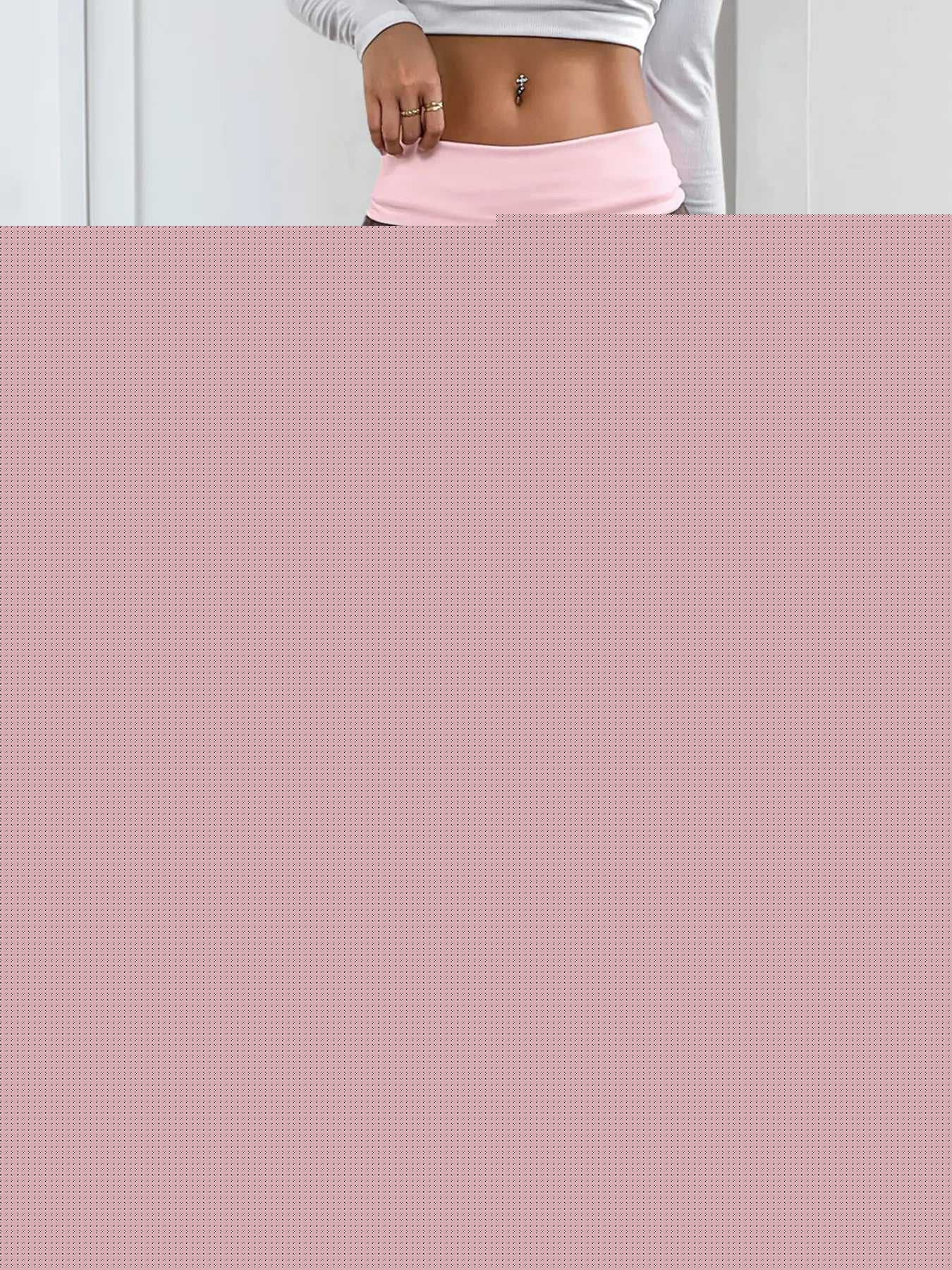 Contrast Waistband Wide Leg Pants -- 