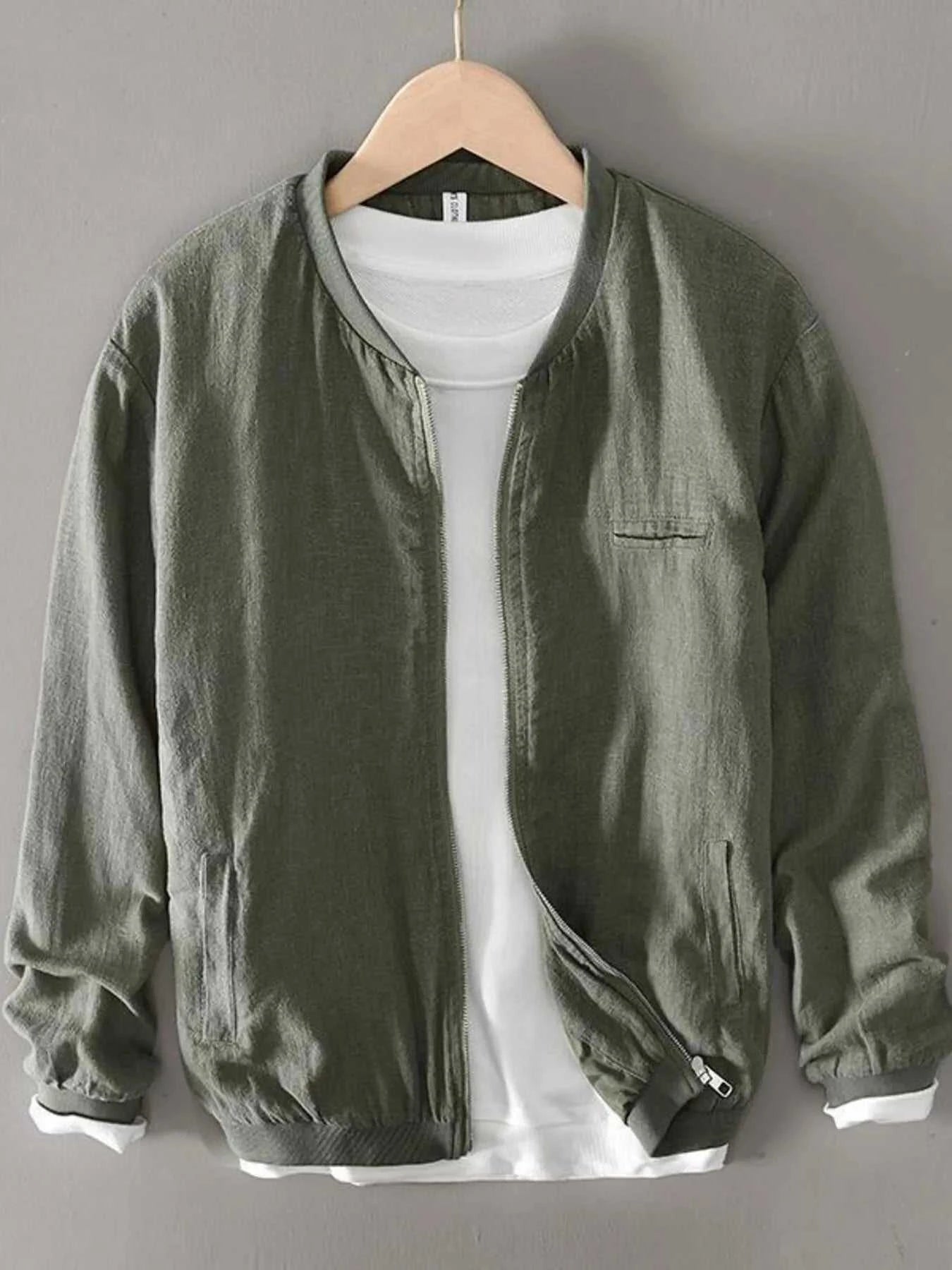 Men's Plus Size Zip Up Long Sleeve Jacket