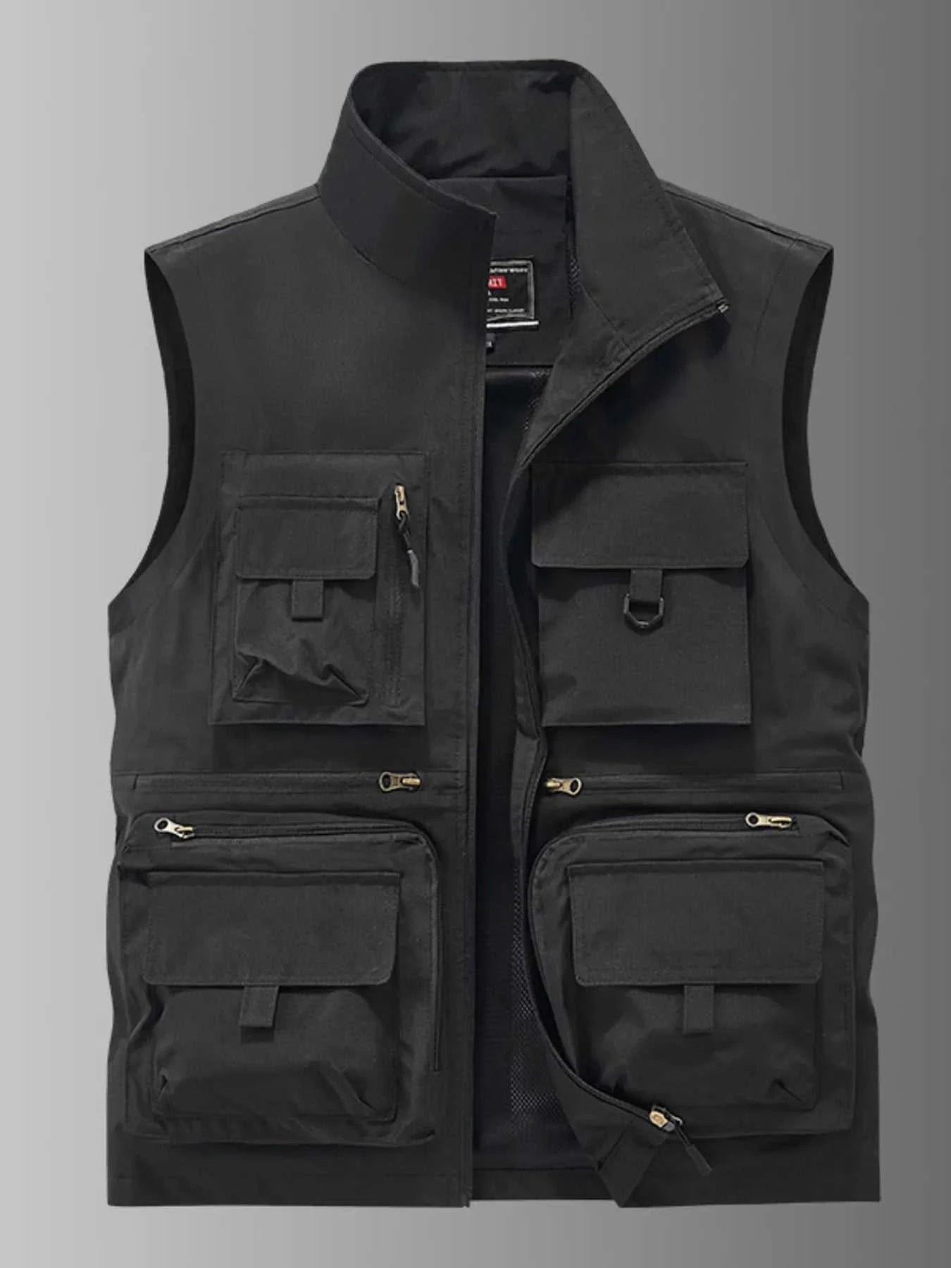 Men's Plus Size Multi-Pocket Outdoor Utility Vest