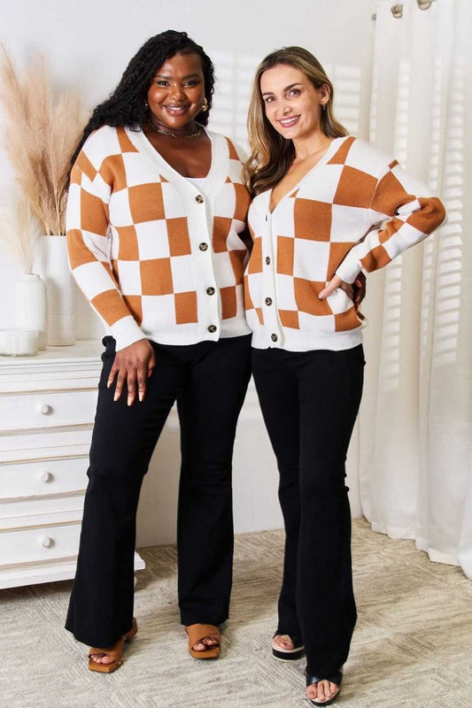 Angel Wings Double Take Button - Up V - Neck Dropped Shoulder Cardigan - Hopeford Streams