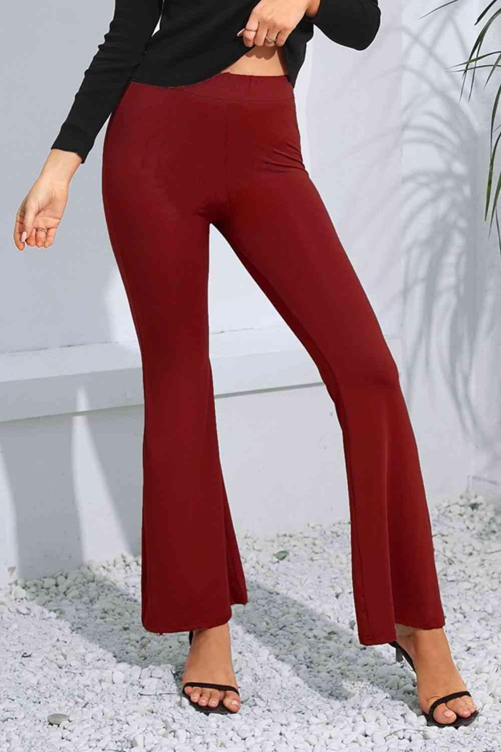 High Waist Long Flare PantsWomen's High Waisted Bell Bottom Trousers -- 