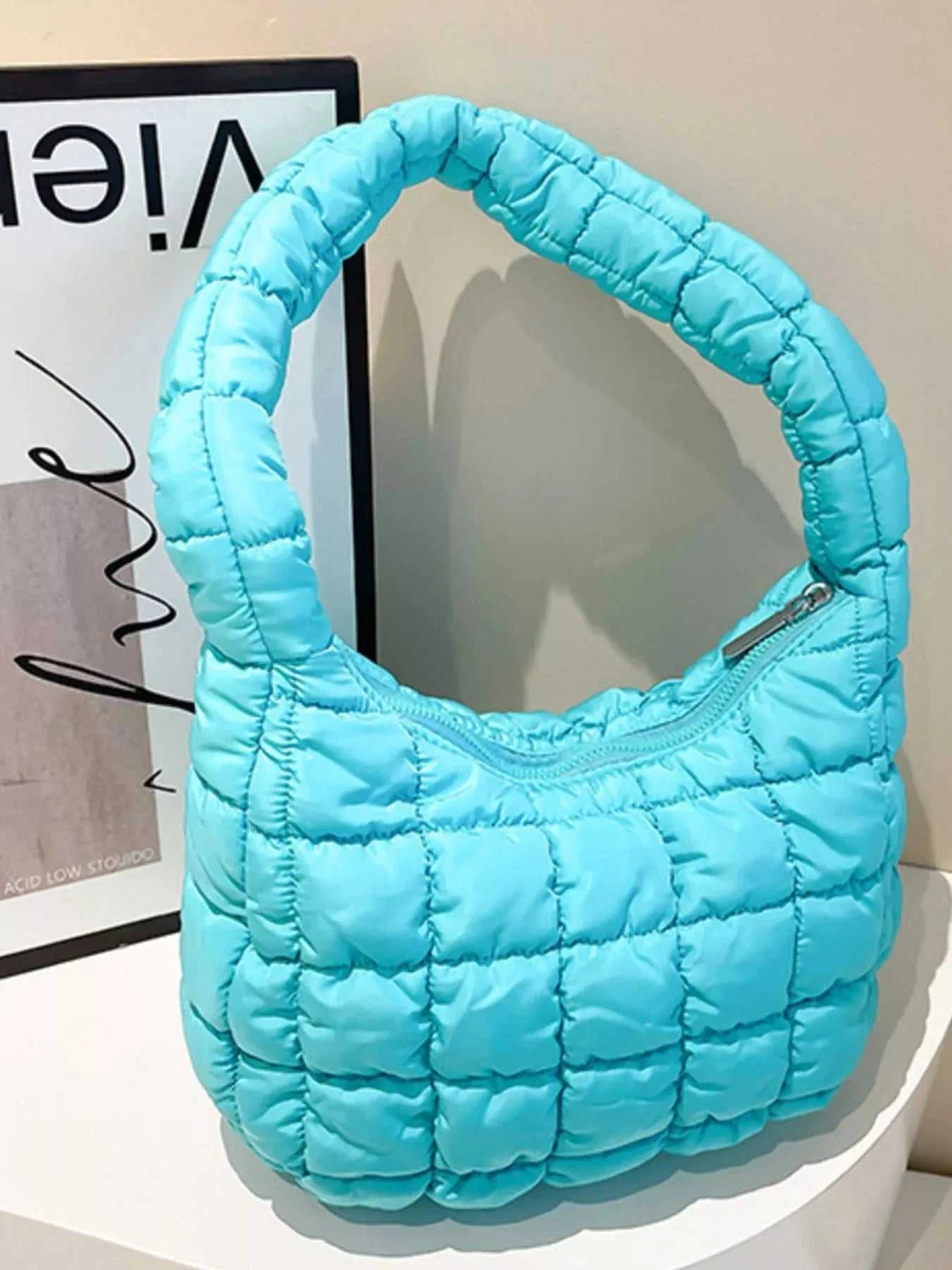 Quilted Ruched Shoulder Bag