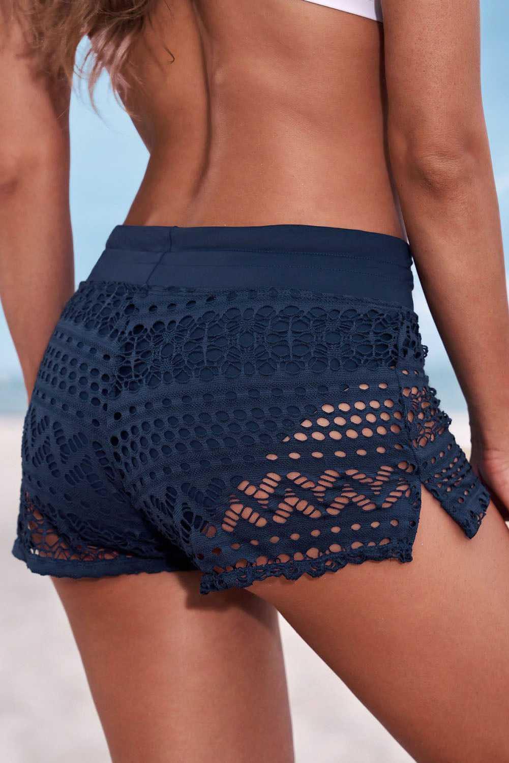 Full Size Drawstring Waist Swim Shorts -- 