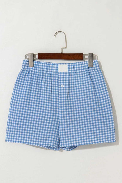 Plaid Gingham High Waist Shorts