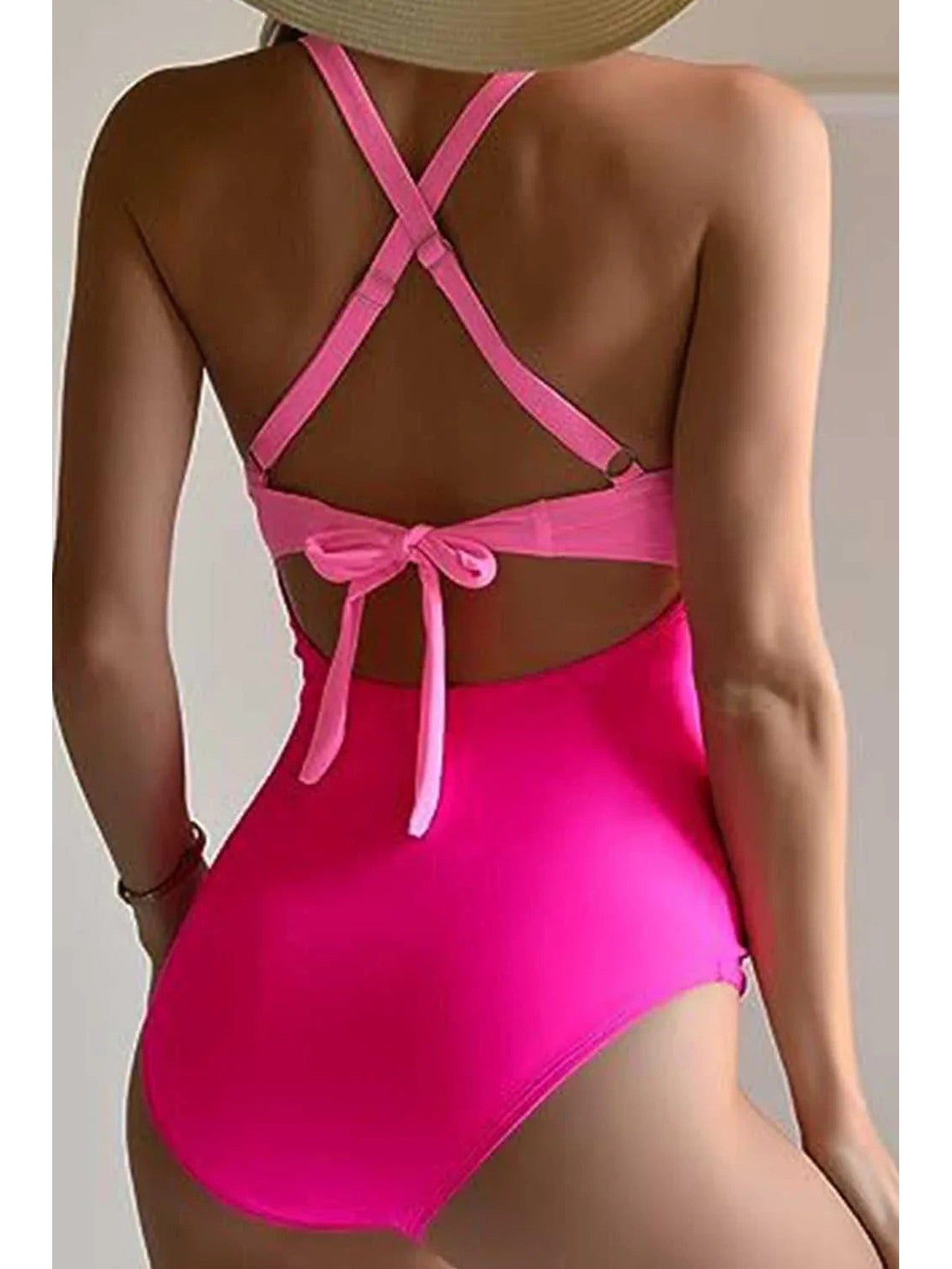 Tied Crisscross Cutout One-Piece Swimwear -- 