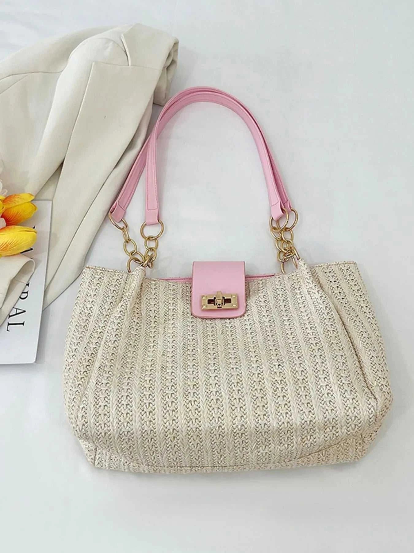 Woven Straw Shoulder Bag