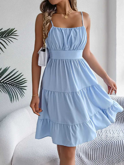 Smocked Back Tiered Cami Dress