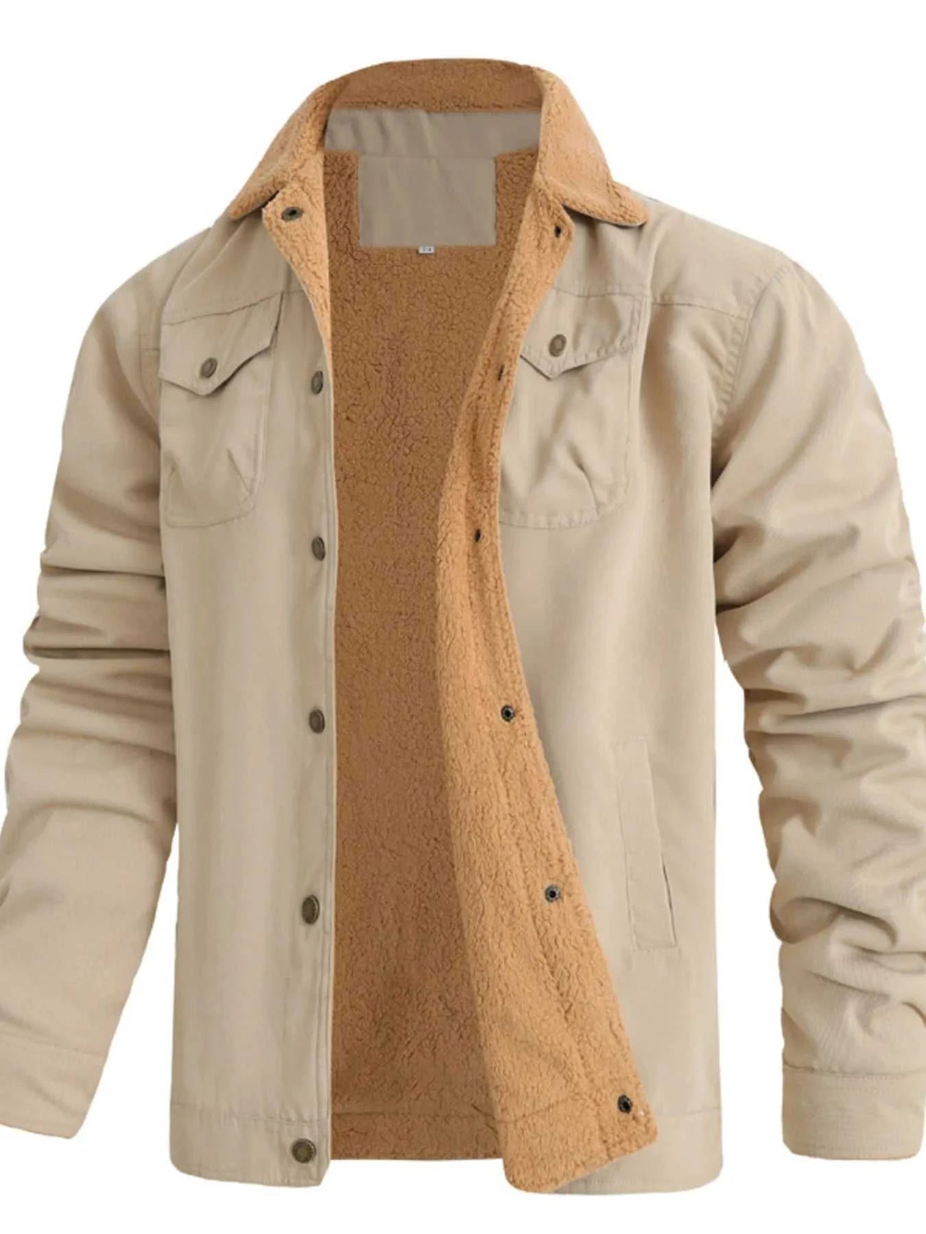 Men's Full Size Sherpa Lined Long Sleeve Jacket Plus Size