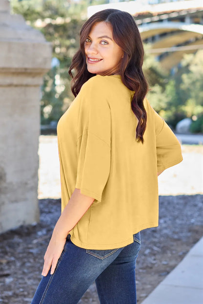 Basic Bae Bamboo Full Size Round Neck Drop Shoulder T-Shirt - Hopeford Streams