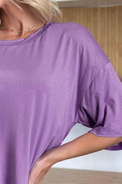 Basic Bae Bamboo Full Size Round Neck Drop Shoulder T-Shirt - Hopeford Streams