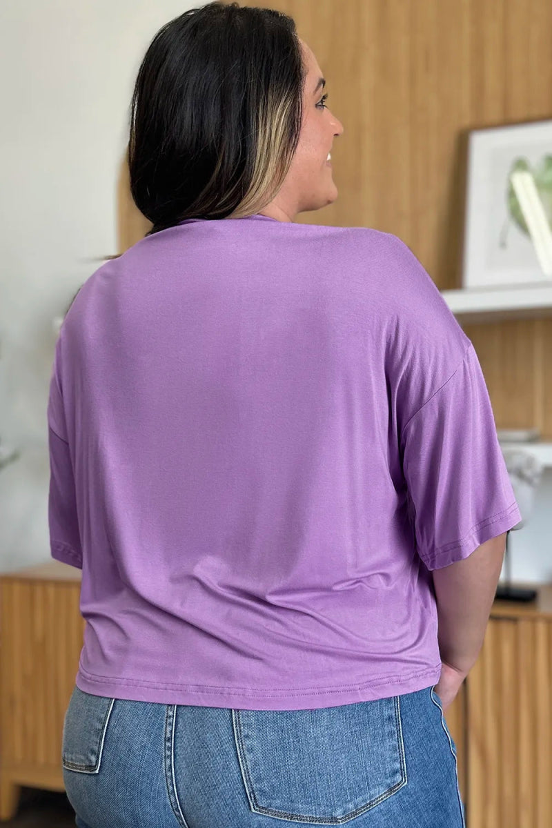 Basic Bae Bamboo Full Size Round Neck Drop Shoulder T-Shirt - Hopeford Streams