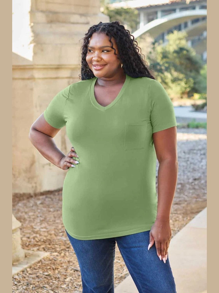 Basic Bae Bamboo Full Size V - Neck Short Sleeve T-Shirt - Hopeford Streams - product_type from hopeford-streams.myshopify.com