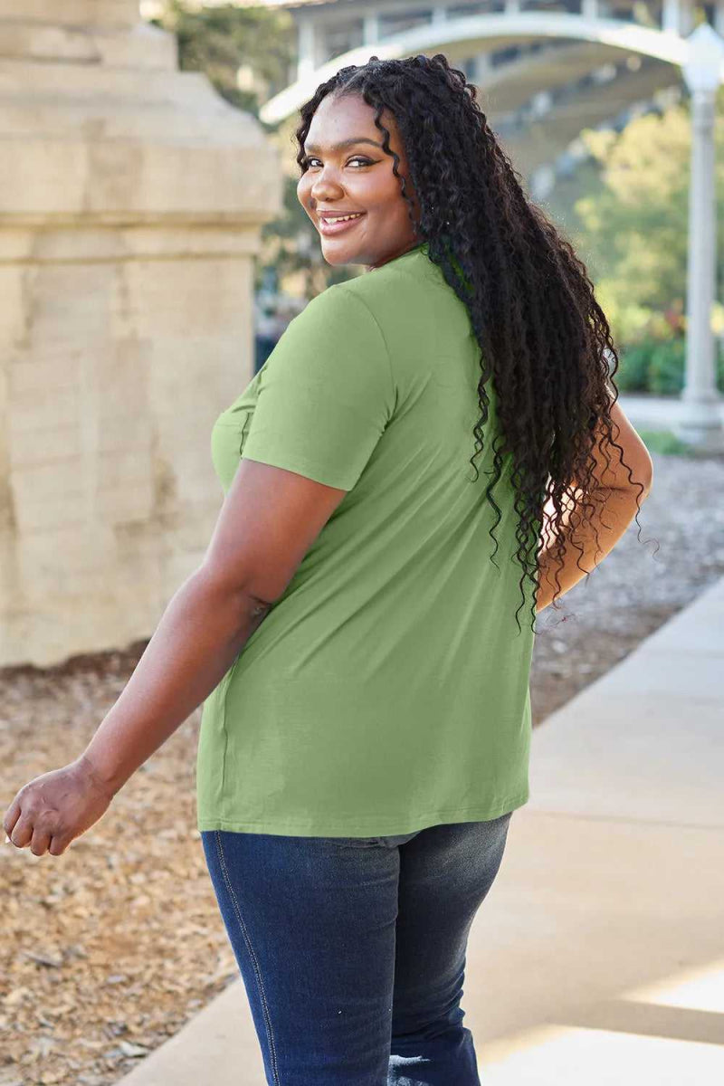 Basic Bae Bamboo Full Size V - Neck Short Sleeve T-Shirt - Hopeford Streams