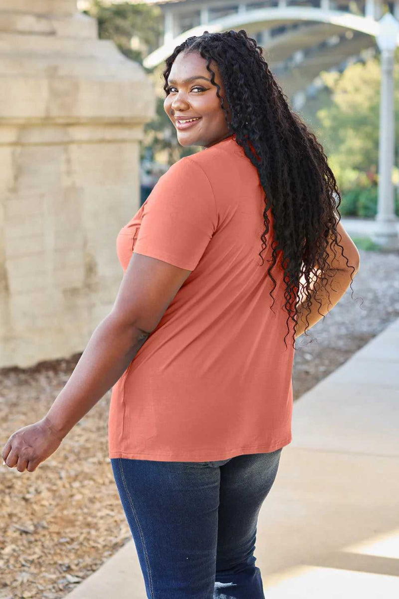 Basic Bae Bamboo Full Size V - Neck Short Sleeve T-Shirt - Hopeford Streams