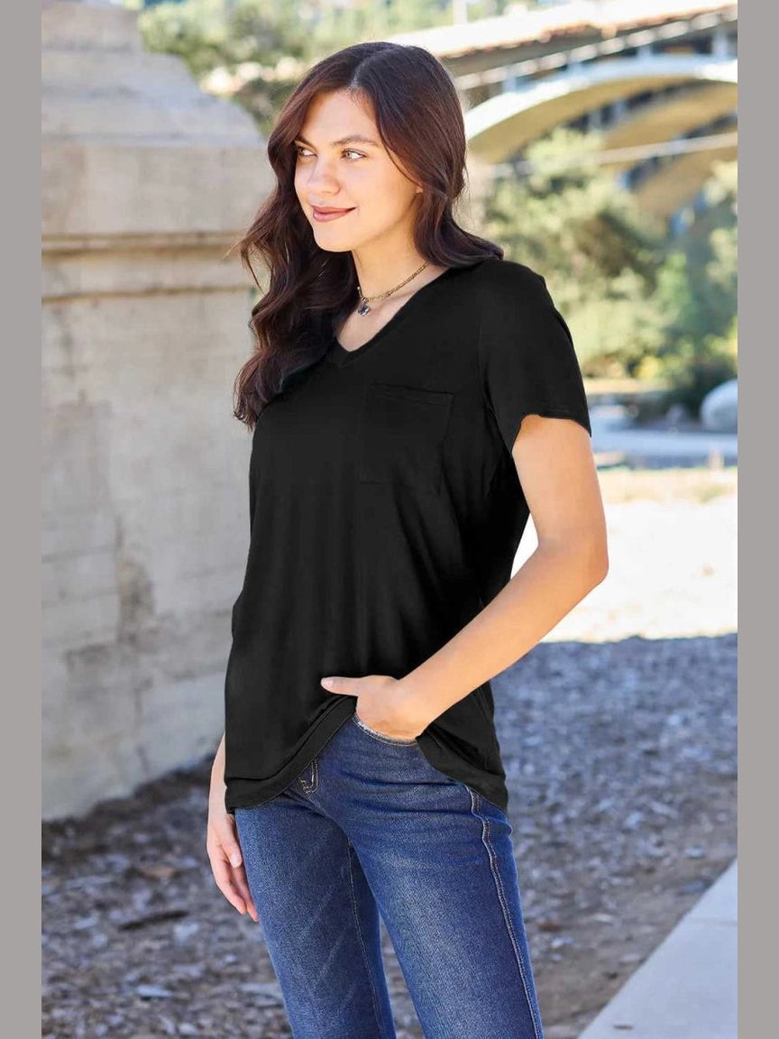 Basic Bae Bamboo Full Size V - Neck Short Sleeve T-Shirt - Hopeford Streams - product_type from hopeford-streams.myshopify.com