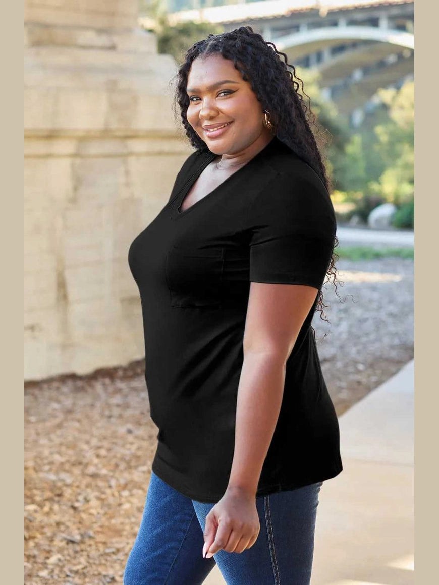 Basic Bae Bamboo Full Size V - Neck Short Sleeve T-Shirt - Hopeford Streams - product_type from hopeford-streams.myshopify.com